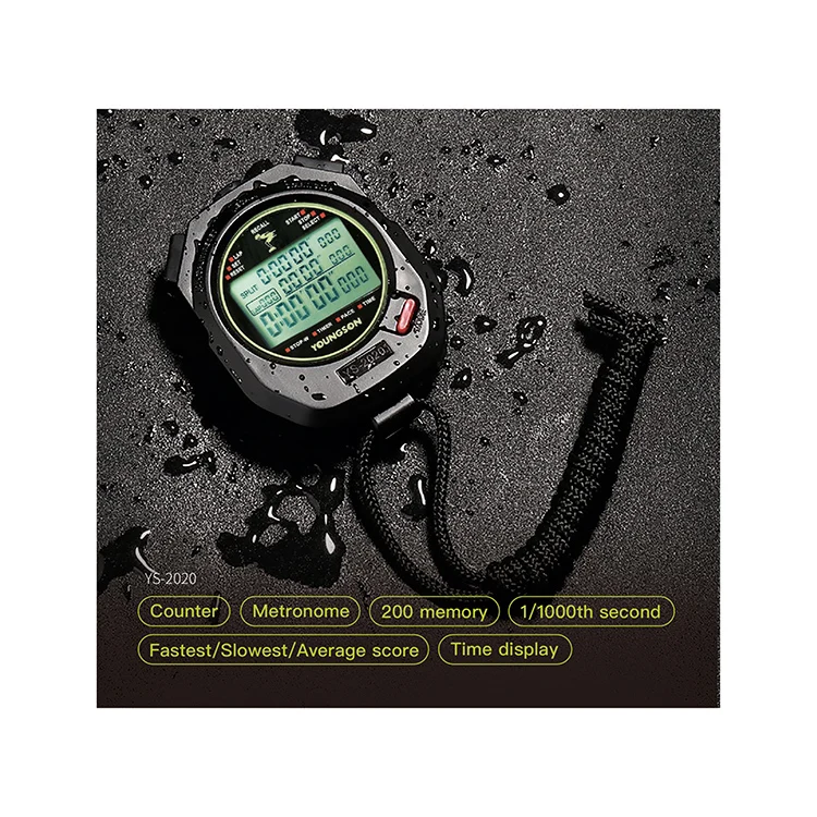 Factory Supplies Black LCD Digital Chronograph Metronome Stopwatch