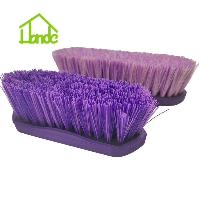 PP&TPE  horse brush for cleaning horse body  with 15.5cm length/ purple design Bristles horse grooming brush