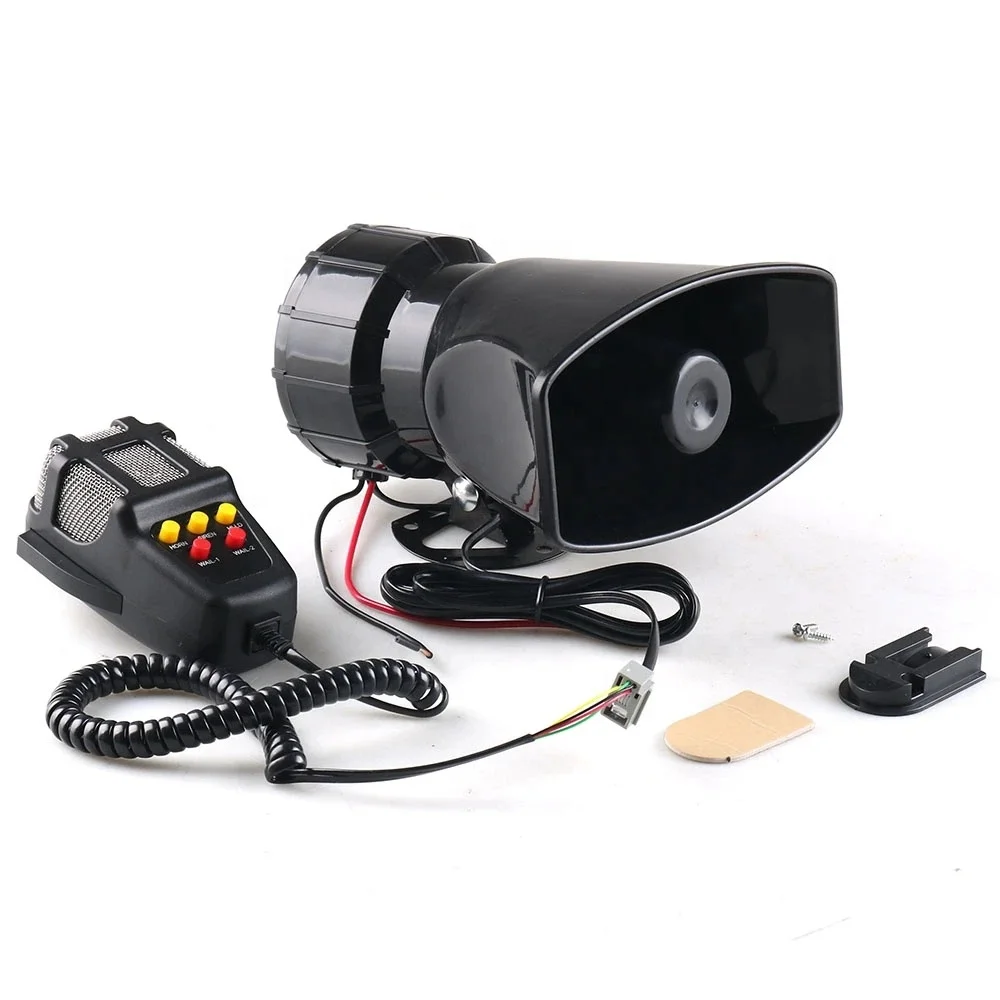 100W 5/7 Tone Loud Siren motorcycle Truck Car Speaker Loud Siren Horn 130db With MIC Loud Horn Siren Fire Ambulance Loudspeaker