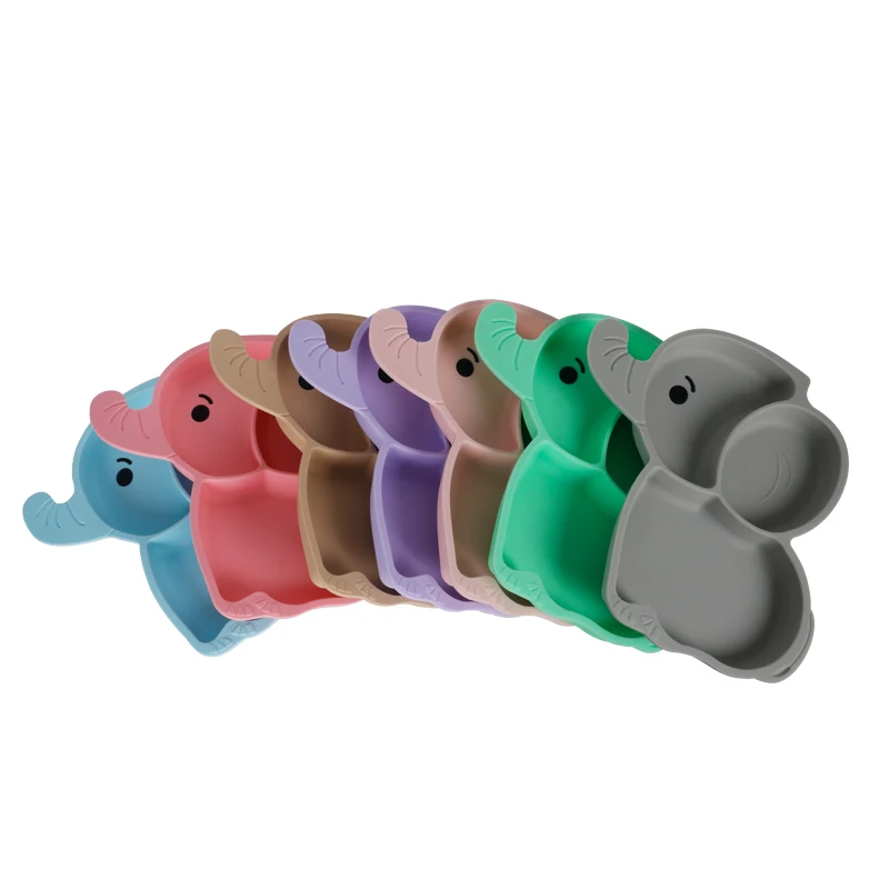 Leatchliving Baby Professional Manufacturer Top Quality With Suction Cup Silicone Baby Dinner Feeding Food Plate Dish