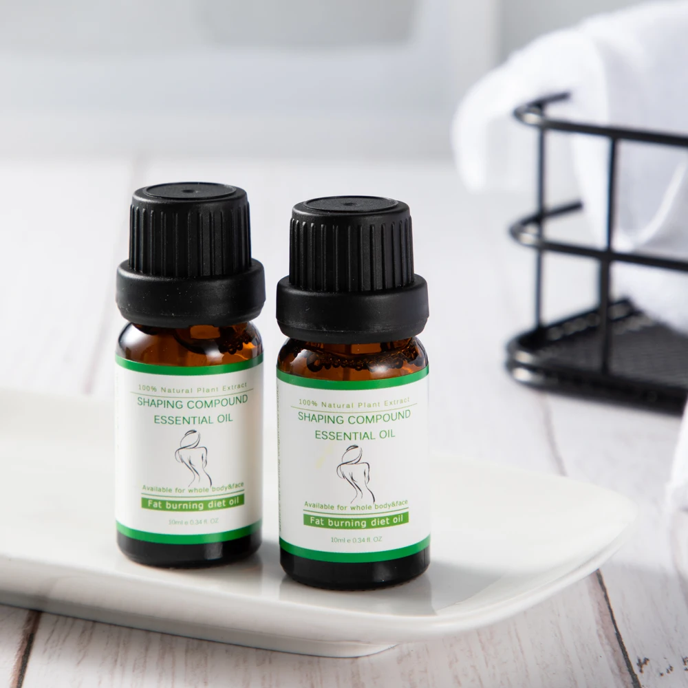 10ML Wholesale Natural Organic body cellulite slimming oil body fat burning weight loss essential oil drops