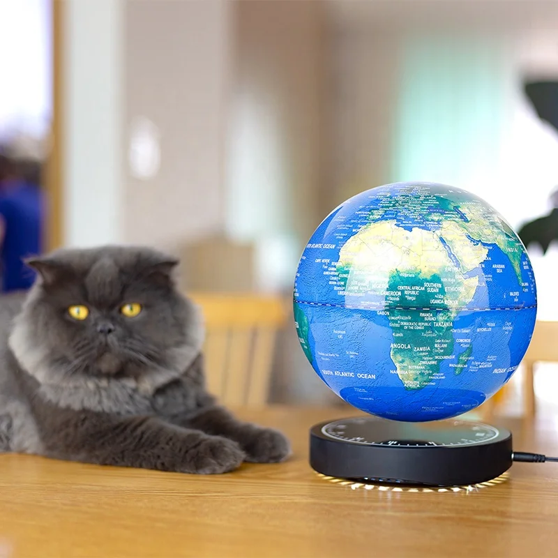 8 дюймов 20 см подвесная вращающаяся карта мира светодиодная подсветка левитирующая земля магнитная левитация плавающий