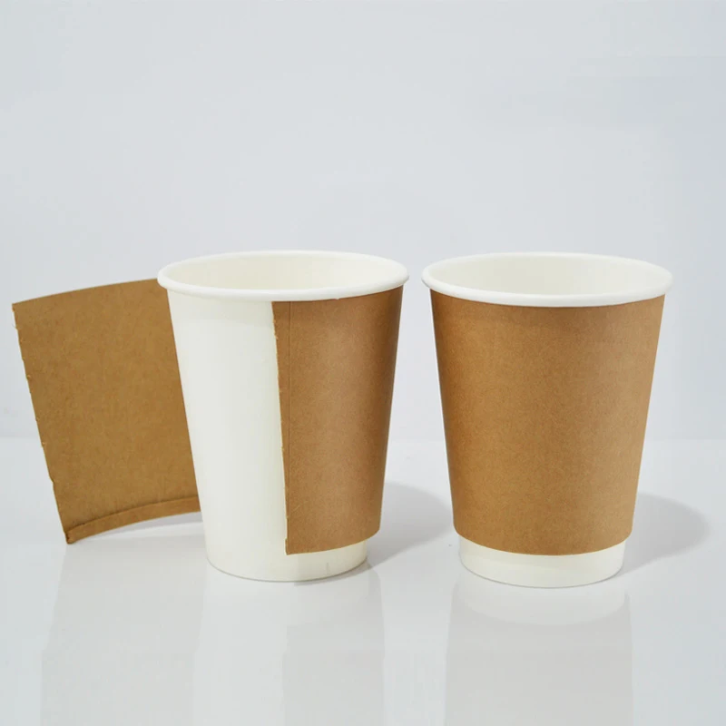 Disposable 12 oz double Wall Printed Hot Drink Paper Cup for Coffee and Tea Packing paper cup double wall
