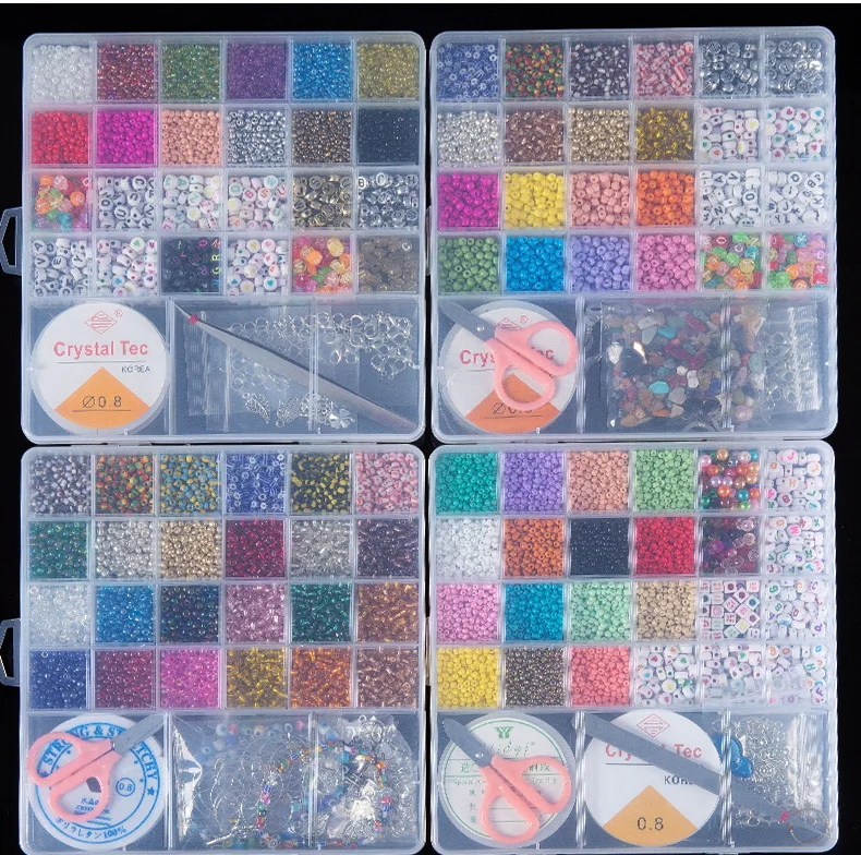 24 Grids Clay Slices Beads Set Jewelry Making Diy Necklace Bracelet Loose Spacer Clay Polymer Beads for Jewelry Crafts