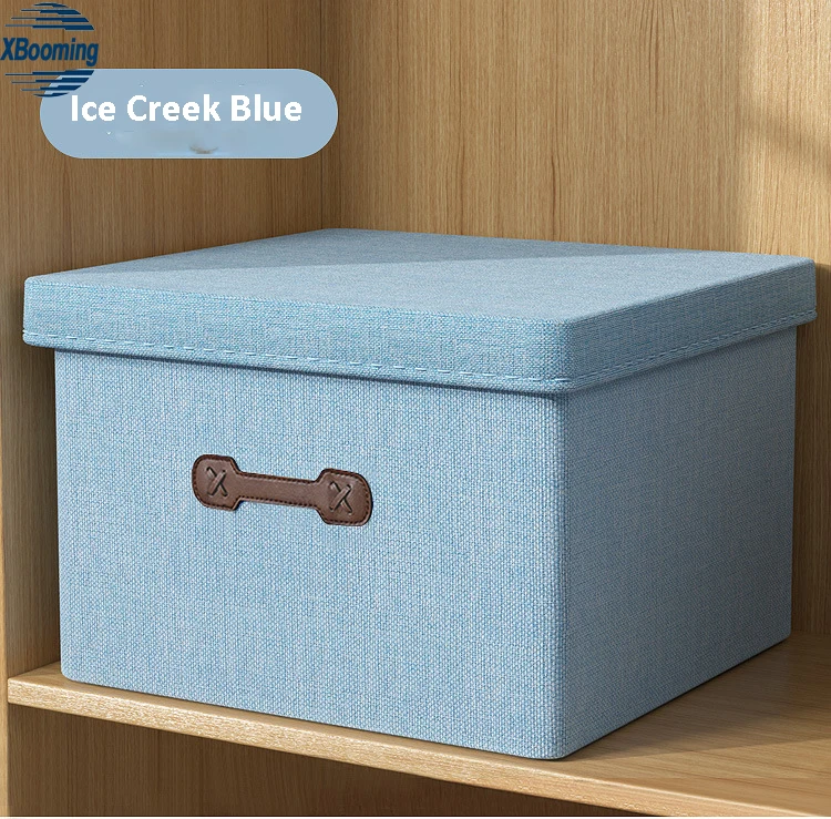 2021 Hot Sale Foldable Clothes Storage Box Cotton Linen Drawer Wardrobe Storage Box Organized Storage Box