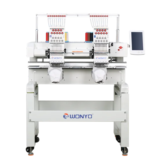 Automatic Color Change High Speed 9 Needle 2 Head Computer Embroidery Machine Customized Logo T-shirt Cap Bag Clothes Machine