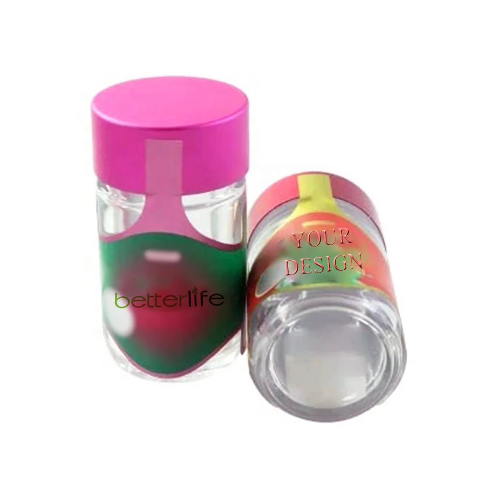 5 pack PRE cartridge packaging jar airtight storage glass bottle new sticker spot stock sealed jars with Child Resistant lid