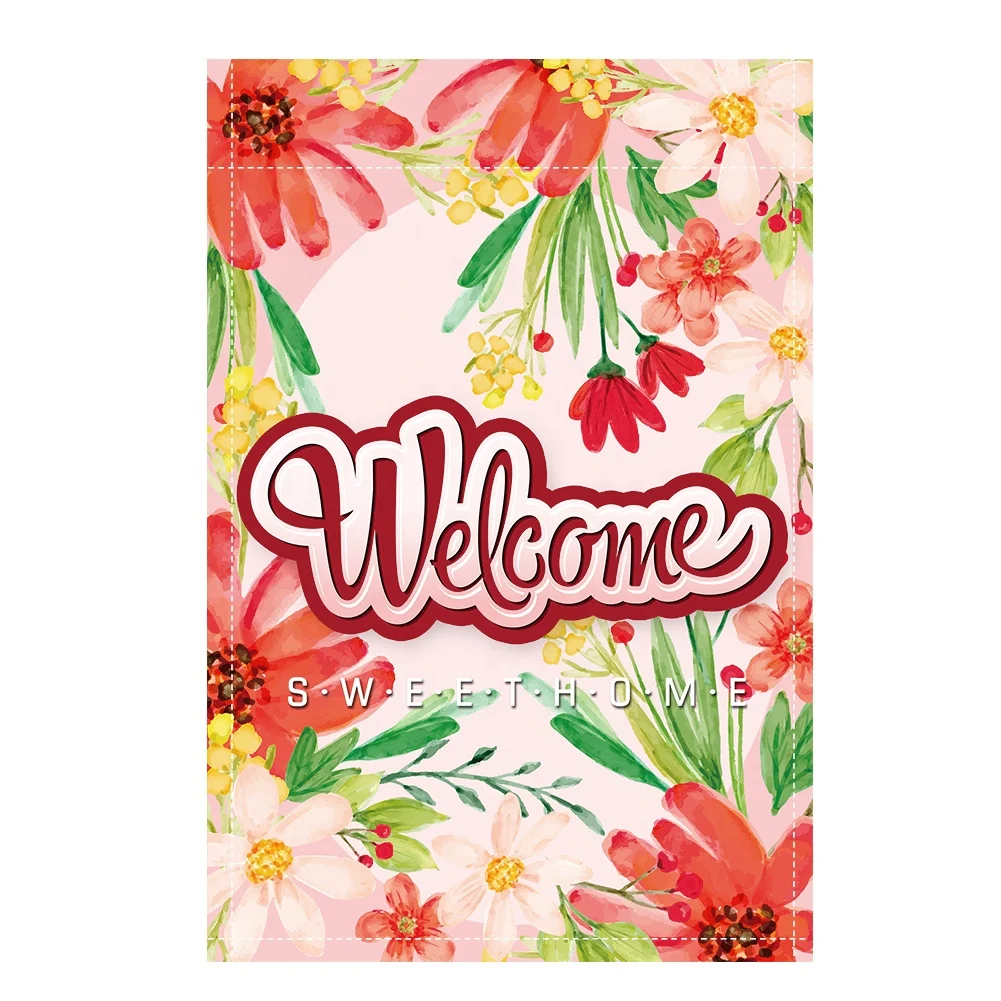 Прямая продажа с фабрики оптовая дешевый двухсторонний декоративный Садовый флаг из мешковины 12 х18 дюймов