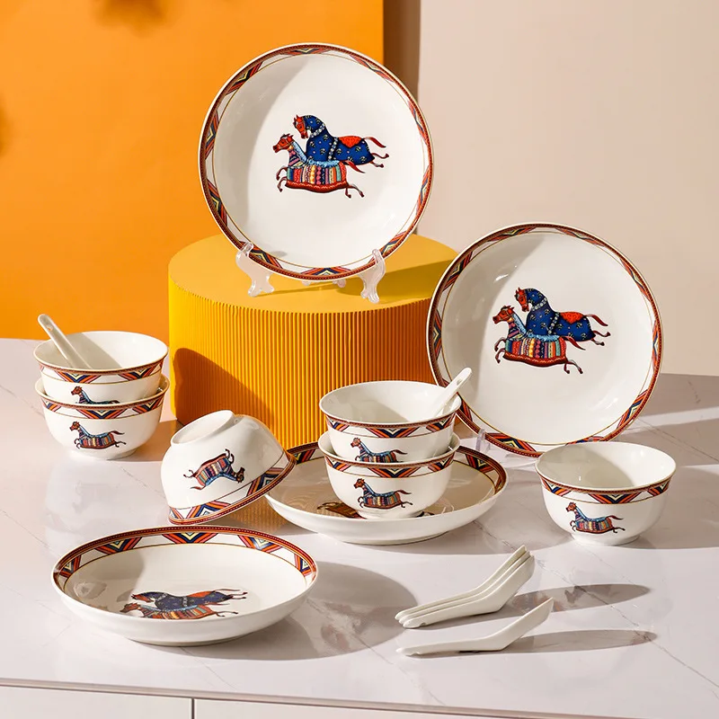 custom Ceramic Salad Bowl Large 4.5inch Serving Bowl Dinnerware Set dinnerware sets bowl gift set dishes & plates