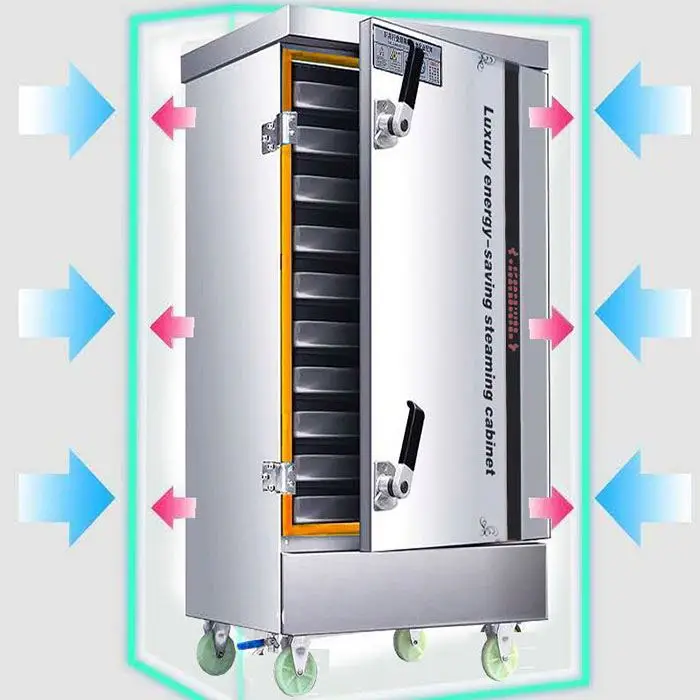 Sea food Steamer electric heating commercial rice steamer cabinet 12 layers 24 layers rice steamer machine