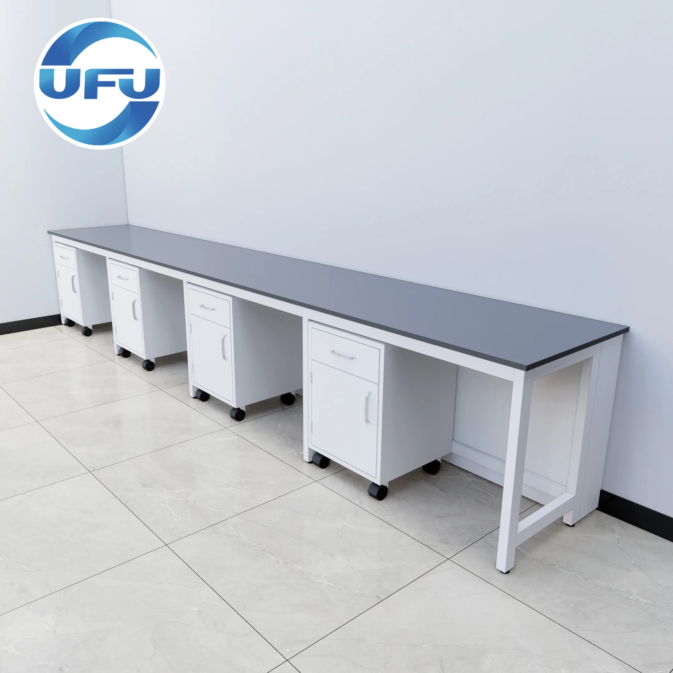 UFU Laboratory Furniture Steel  H Frame  Work bench with Cabinet for Dental University