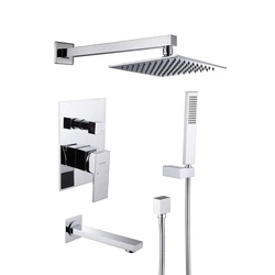 Китайский Черный Набор насадок для душа, скрытый дождевой Душ, полная настенная латунная водопроводная система для горячей ванны, смеситель для душа