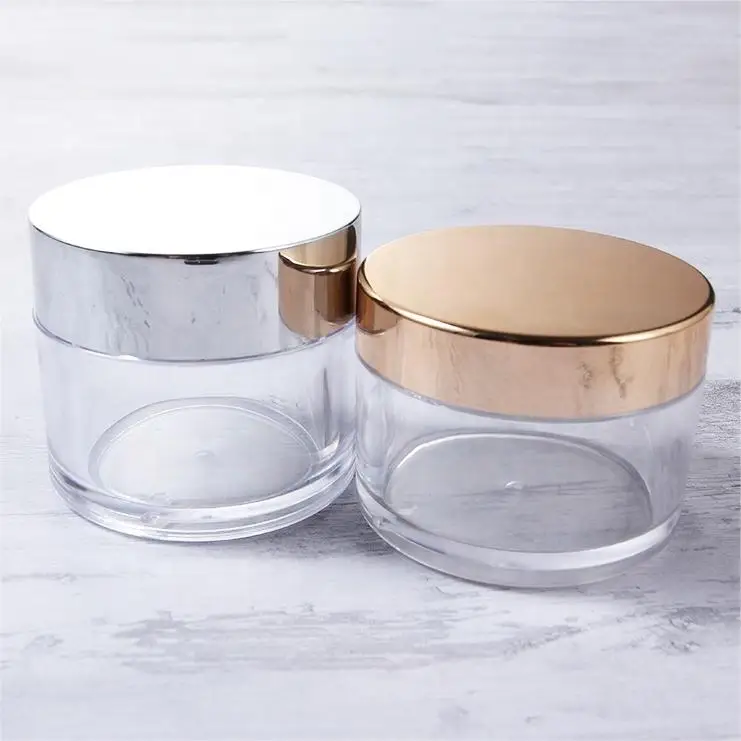 Plastic Cosmetic Cream Jar Blam Lip Scrub Container Pink Gold Lids Acrylic Powder Jars Ail Dip Powder 30ml 60ml 120ml 500ml 16oz