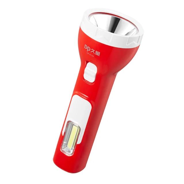DP Plastic LED Flashlight Rechargeable Torch Light With Side Emergency Light