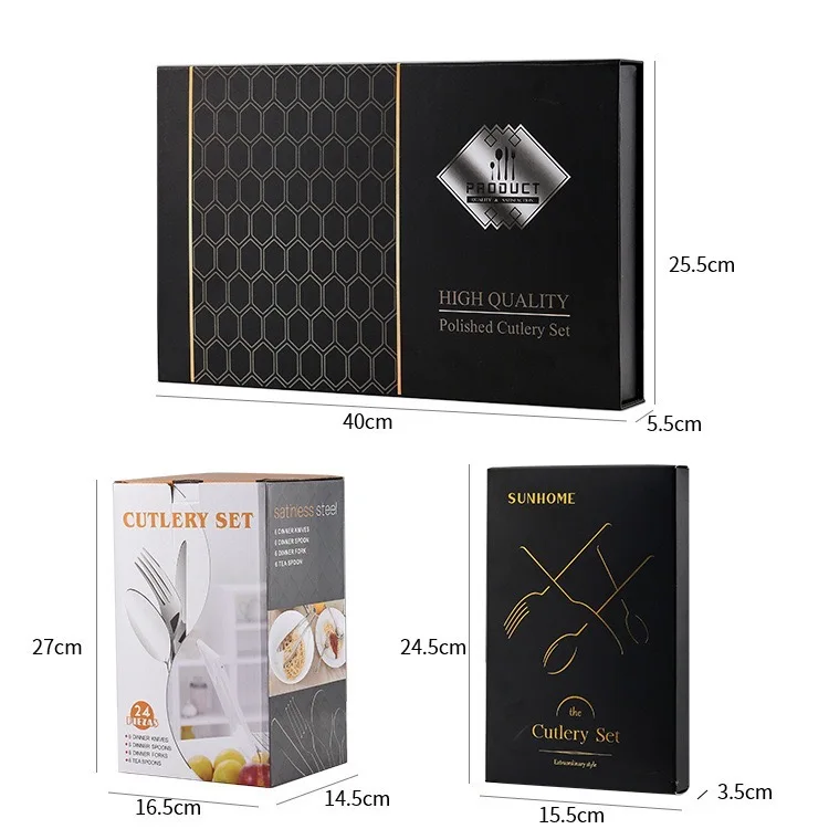 Wholesale 1010 Stainless Steel Knife And Fork Spoon Cutlery With Storage Rack Knife Fork Spoon Set