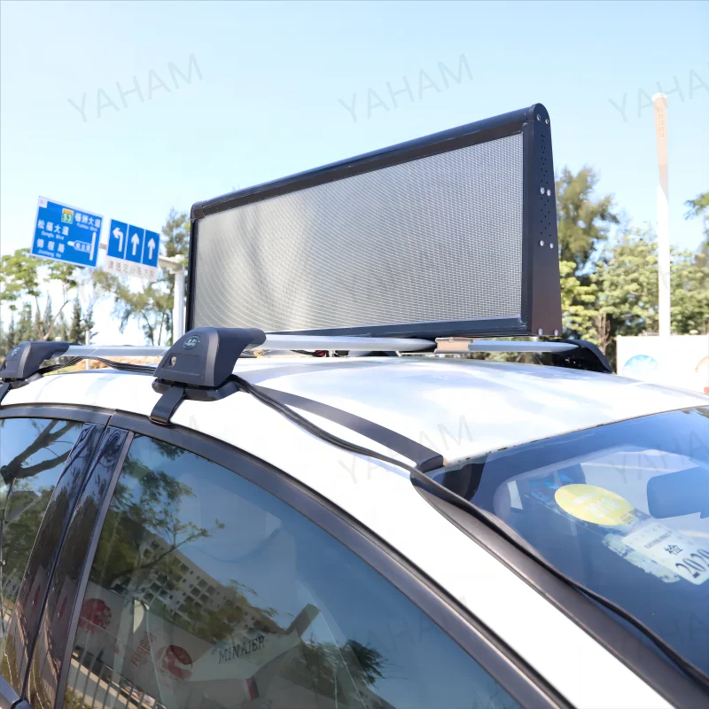 3G 4G wireless control P2.5 P3.33 taxi top led display/Car Top Sign/ LED Advertising 960x320mm double sided car roof top