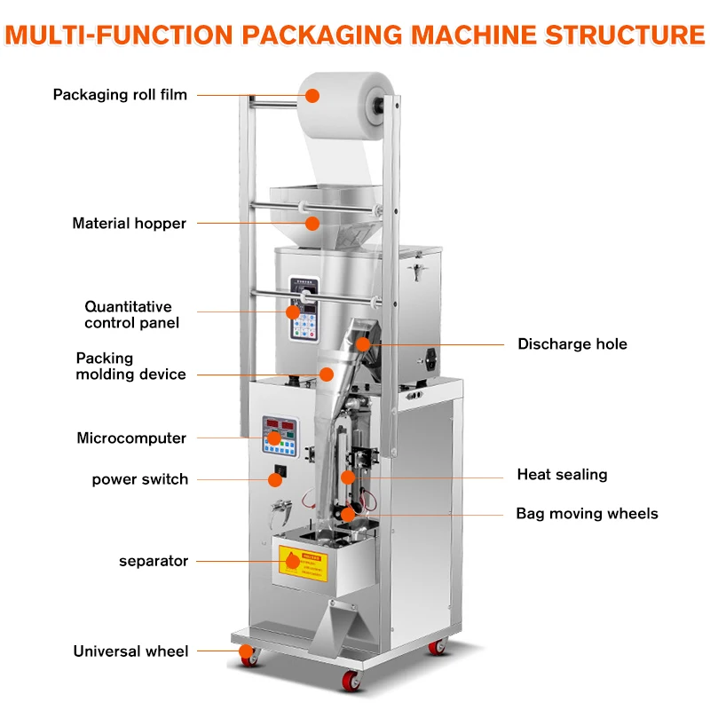 Groundnut packing machine automatic tea packing machine stick sugar coffee powder filling bags sachet packaging machine for food