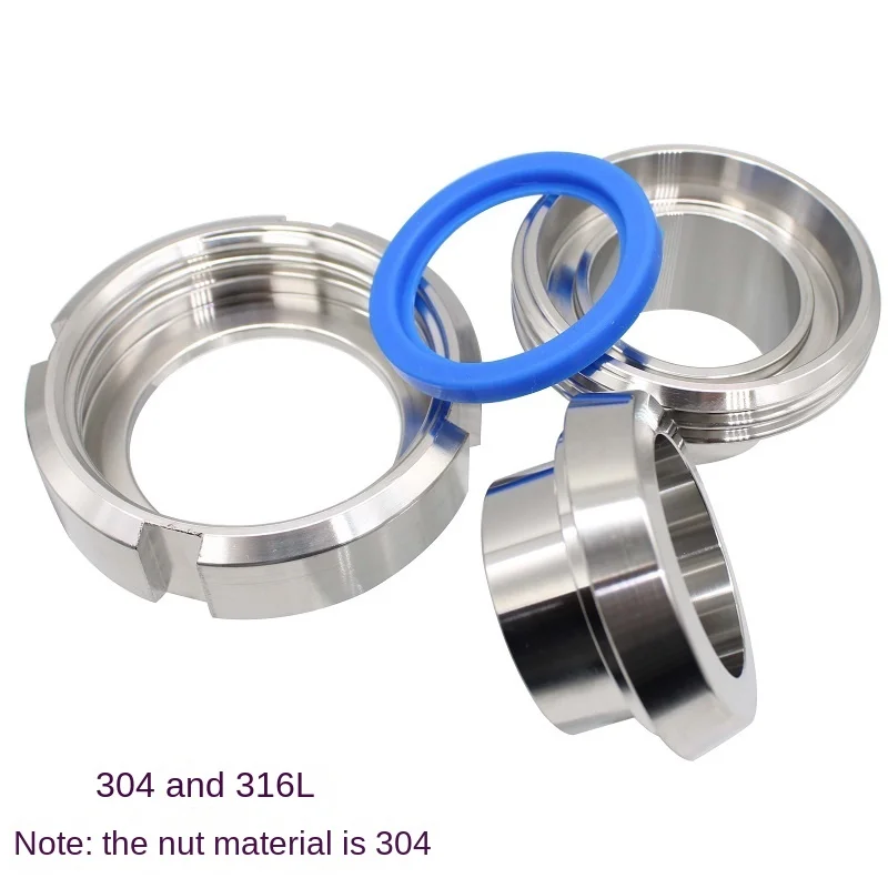 Sanitary Grade Welded Union Food Grade 304 316L Material DN Standard DIN11851 Thread Union