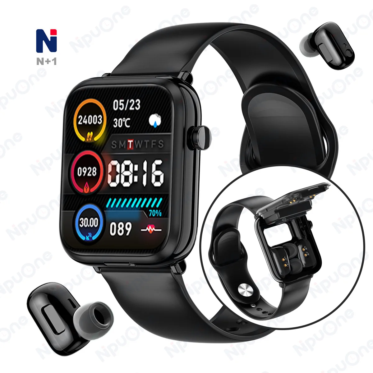 The Newest Private Label Design Amazon Hot Selling Smart Watch Tws Smartwatch With Bt Earphone Earbuds
