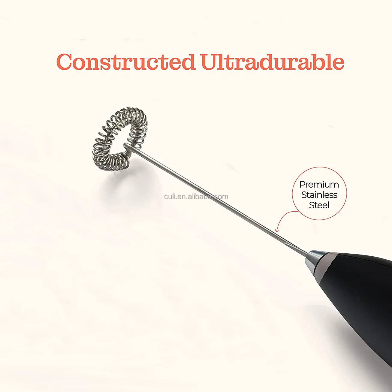Wholesale Milk Frother Espumador De Leche Coffee Foamer Mixer Speed Adjustable Batterie Battery Operated  Eco Friendly For Latte