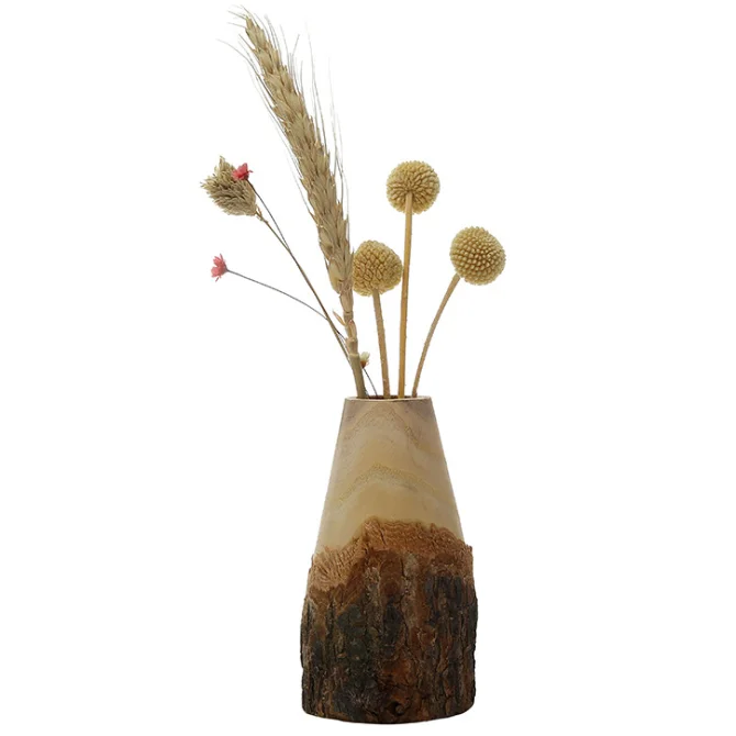 Пасторальный стиль Товары для дома свадебная розовая ваза для украшения дома, декорированные деревянные вазы для цветов