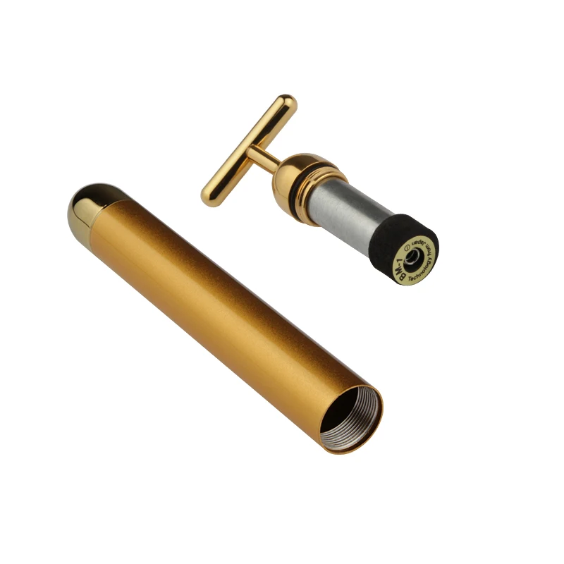 2022 Face Tightening Slimming Massager T-Shape Beauty Bar Skin 24 K Gold Bars Vibrating Face Facial Massager