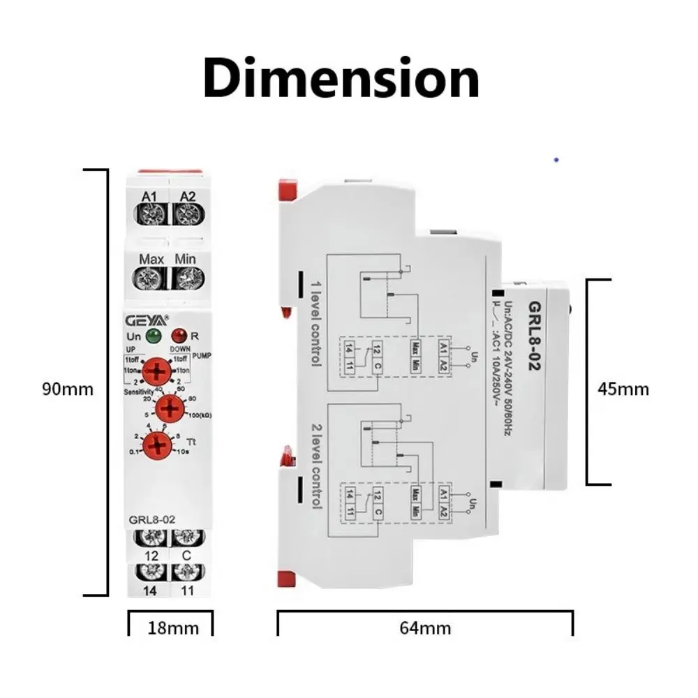 GEYA GRV8-08D M265 127V-265VAC постоянного напряжения реле контроля протектор 3 фазы