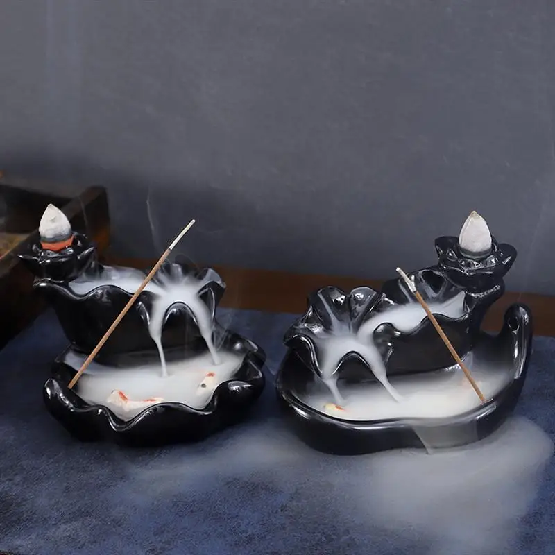 YunJing ceramic backflow incense burner new bergamot rockery home line road office ornaments fac