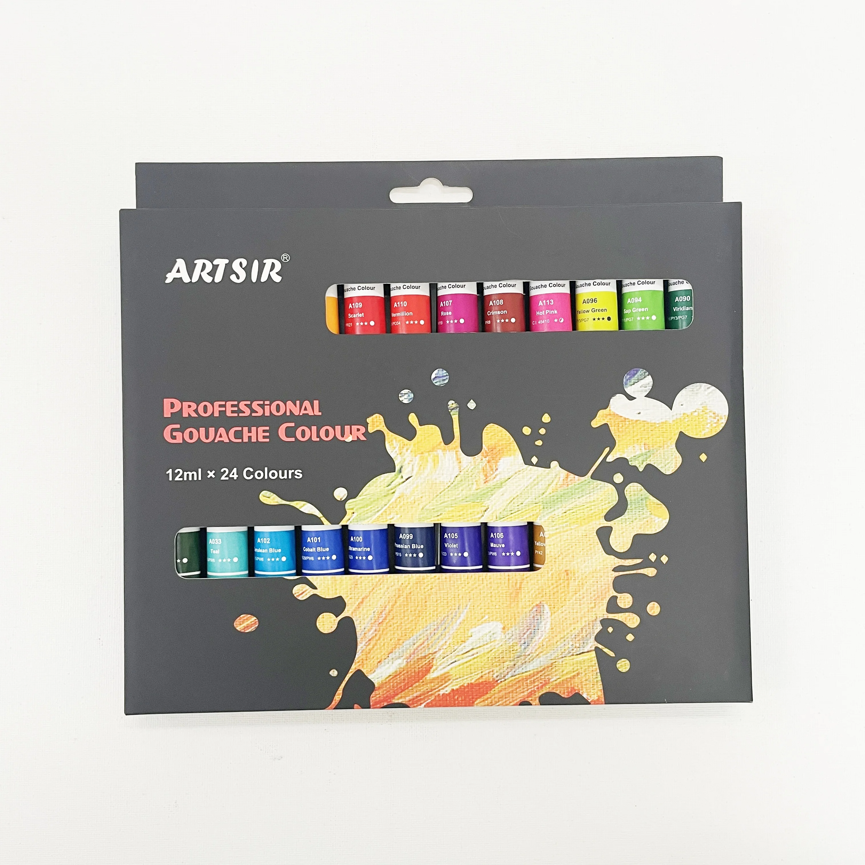 Eco-Friendly Promotion Non-Toxic 24 Colors 12ml Professional Set Gouache Paint For Student Artist