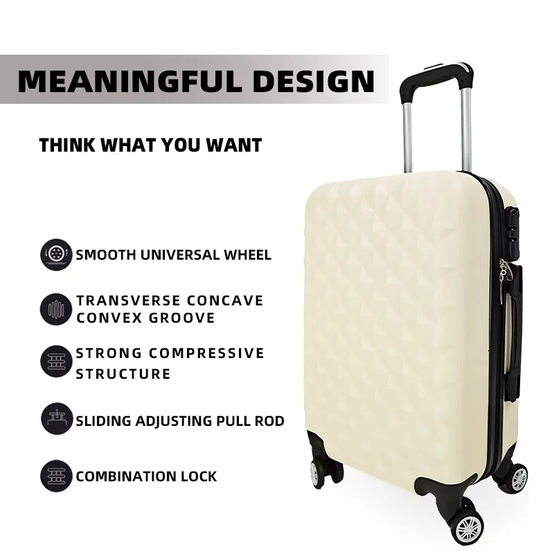 2PCS/SET 14inch Cosmetic Bag 20/24 Inches Girl Students Trolley Case Travel Spinner luggage Woman Rolling Suitcase Boarding Box