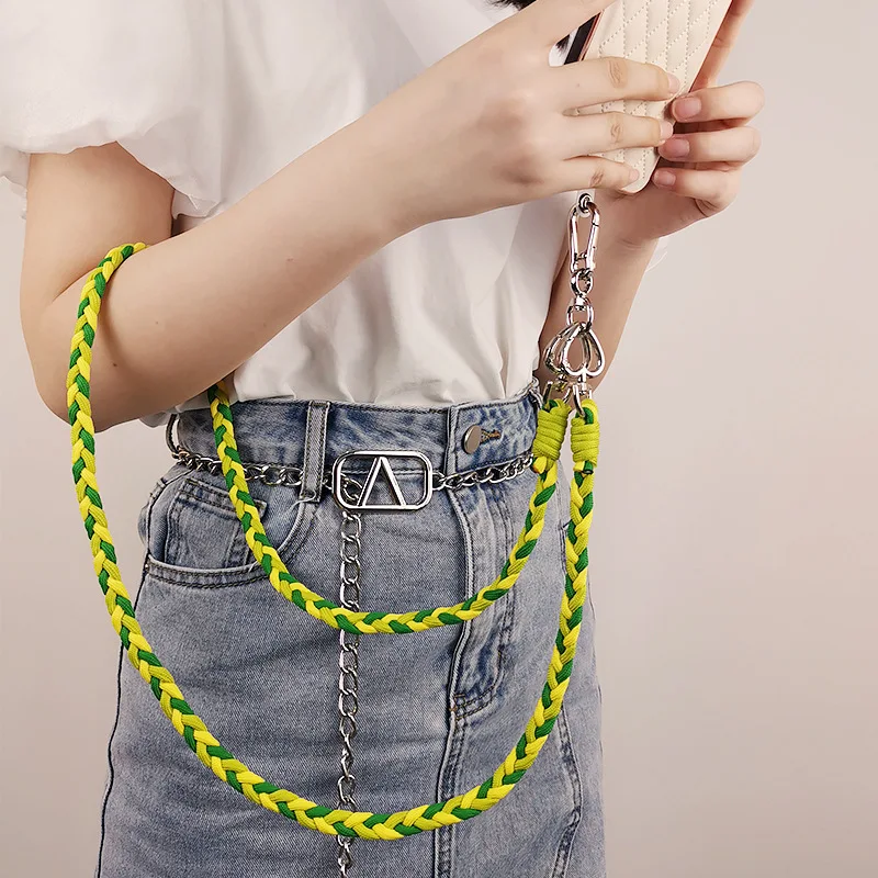 Mobile Phone Straps Crossbody The Shoulders Keychain Nylon Woven Lanyard Rope Phone Strap