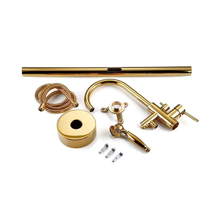 YUNDOOM New Arrivals Stainless Steel Bathroom Shower Freestanding Bathtub Faucet Telephone Shower