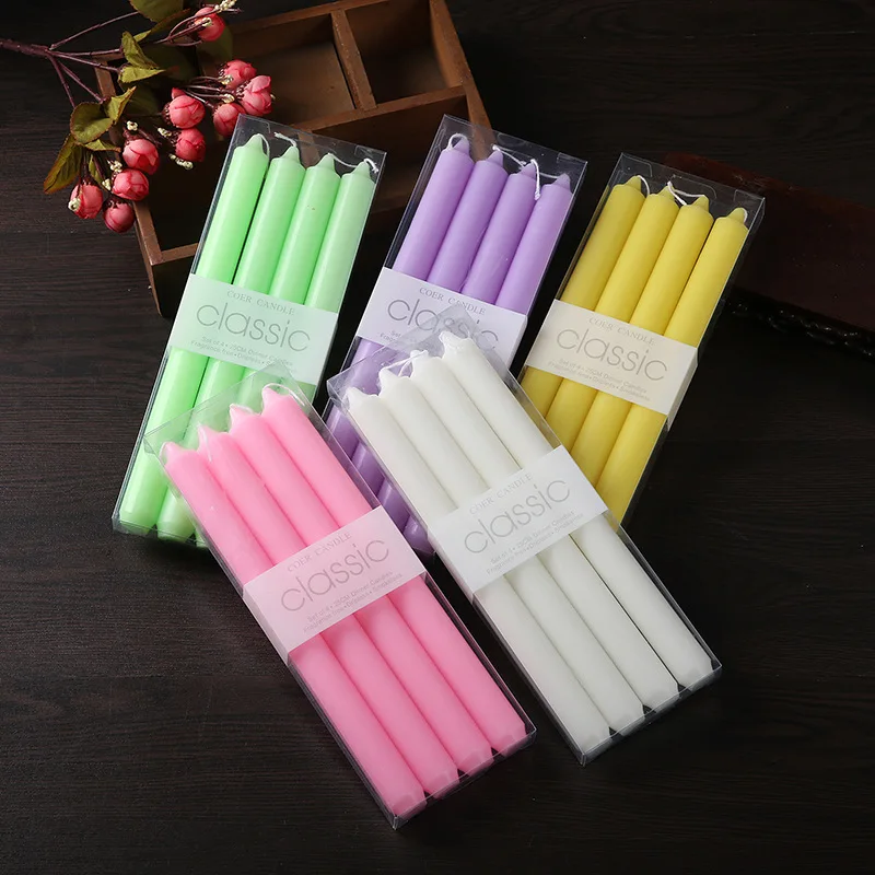 Smokeless and tasteless long pillar candle romantic wedding pillar wax classic European candle