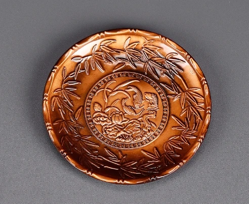 Подставки из японского сплава медный поднос для чая с нескользящей металлической подстаканницей креативный теплоизоляционный коврик кунг-фу аксессуары