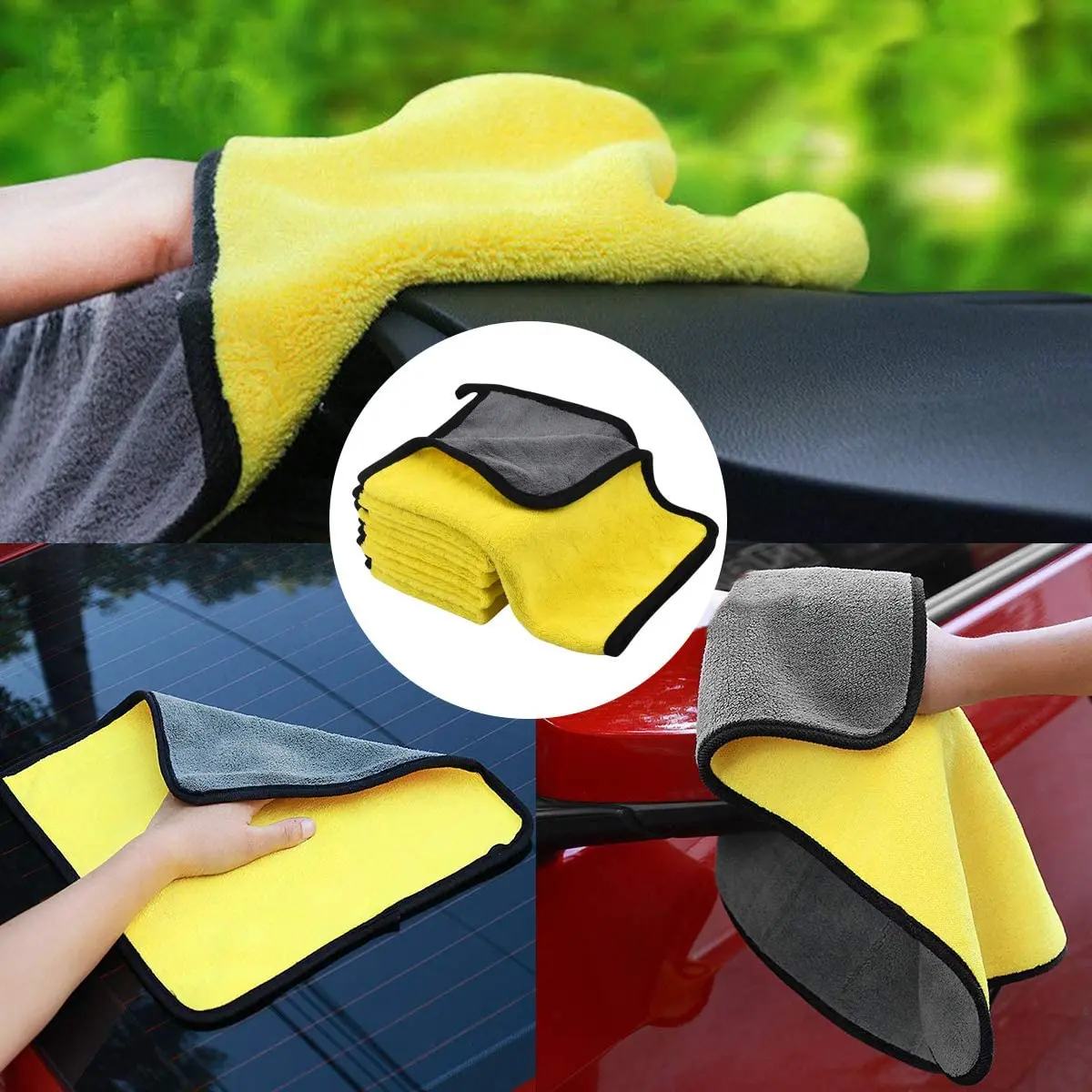 Двусторонняя Абсорбирующая толстая ткань 30 х40 см с логотипом на заказ, очищающая ткань из кораллового флиса и микрофибры