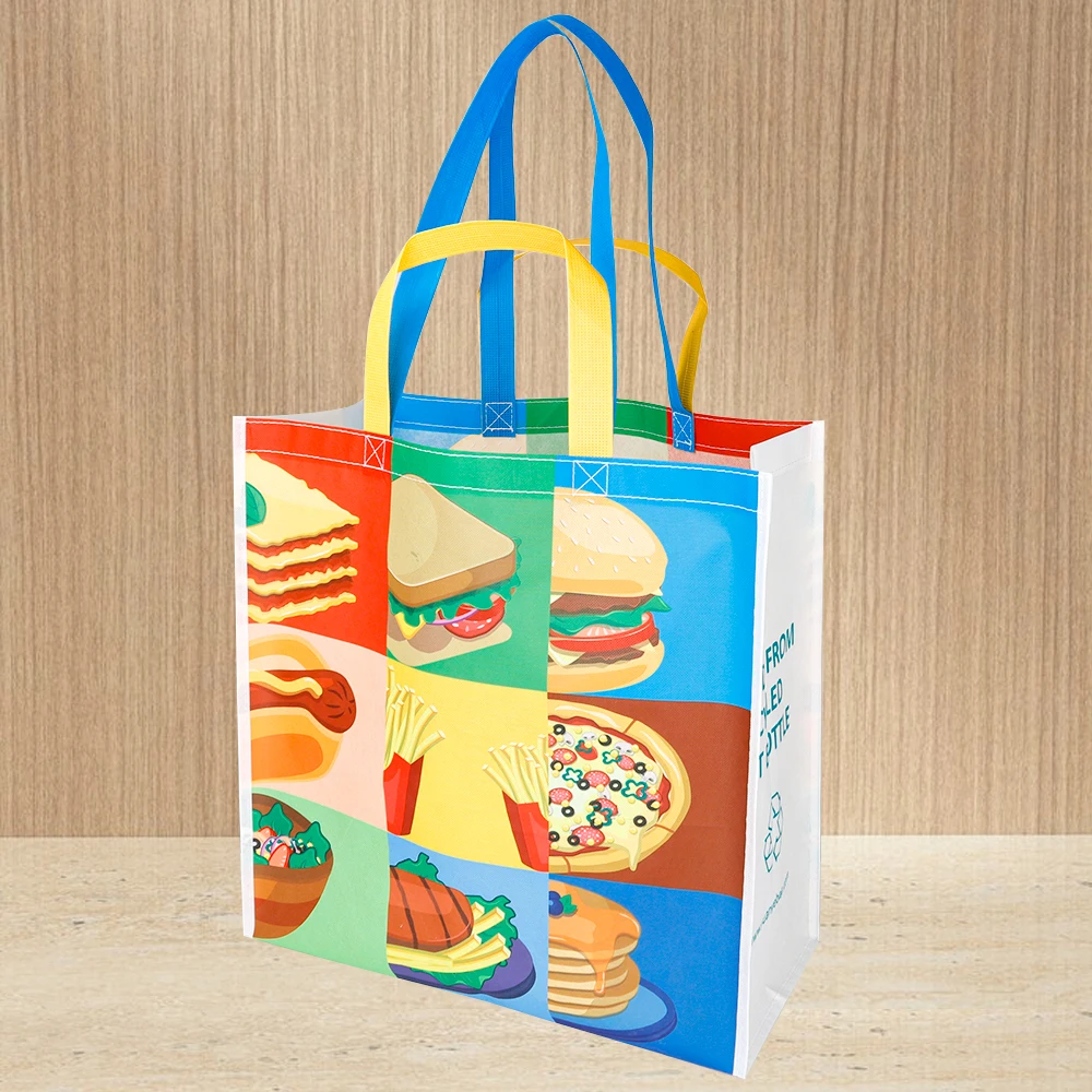 OEM/ODM grocery supermarket bag ECO reusable RPET non woven shopping tote bag with custom logo