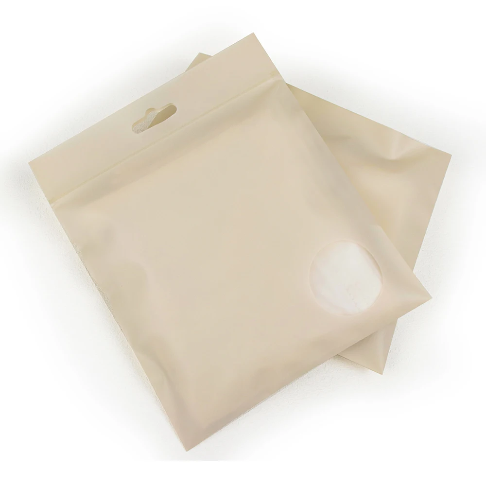 Custom Logo Print Milk Cream Ziplock Bag for Clothes Packaging Reclosable Sealable Plastic Bags for Packing Cream Color