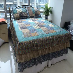 Hot sell bed sheet patchwork quilt printed bedding set