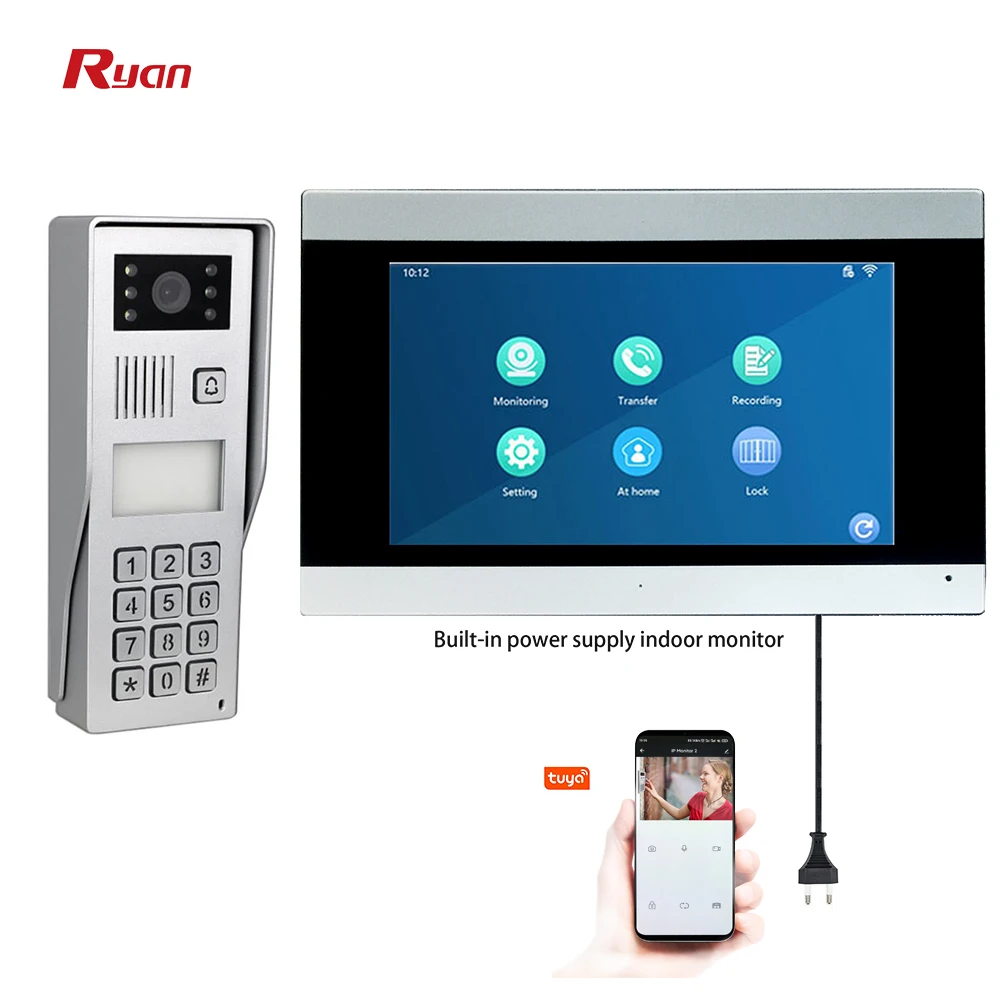 2 провода видео-телефон двери Система внутренней связи ip-телефон компании с 7 дюймовым HD экран монитор умнее домофон система входа для Вилла