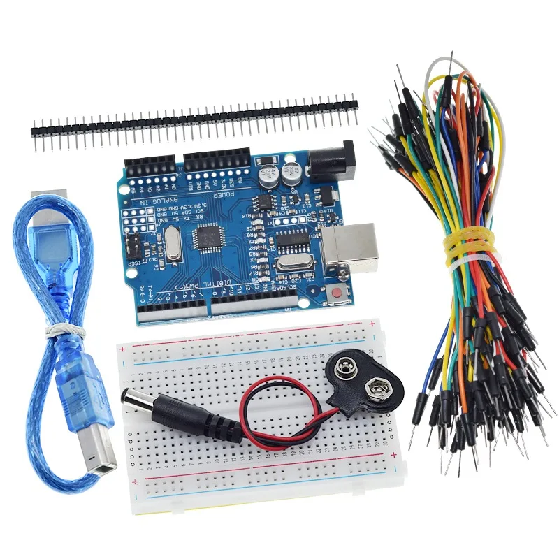 Набор для начинающих TZT arduino Uno R3-комплект из 5 предметов: R3 макетная плата джампер USB-кабель и разъем батареи 9 В