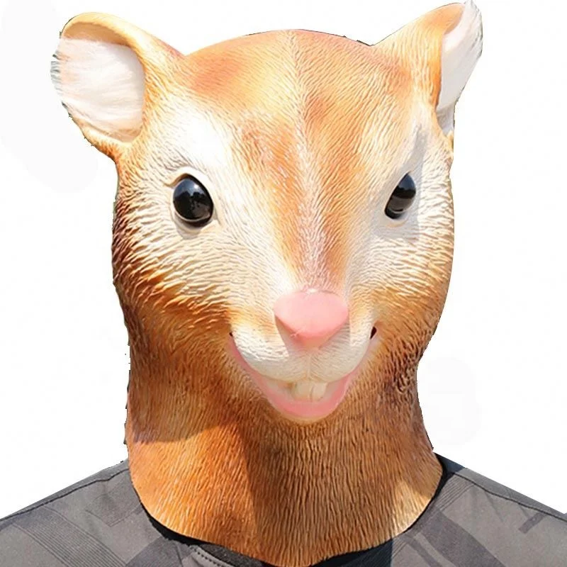 Deluxe Squirrel Cosplay Costume Mask Soft Rubber Latex Animal Full Head Party Mask Novelty Cosplay Animal Mask for Adult