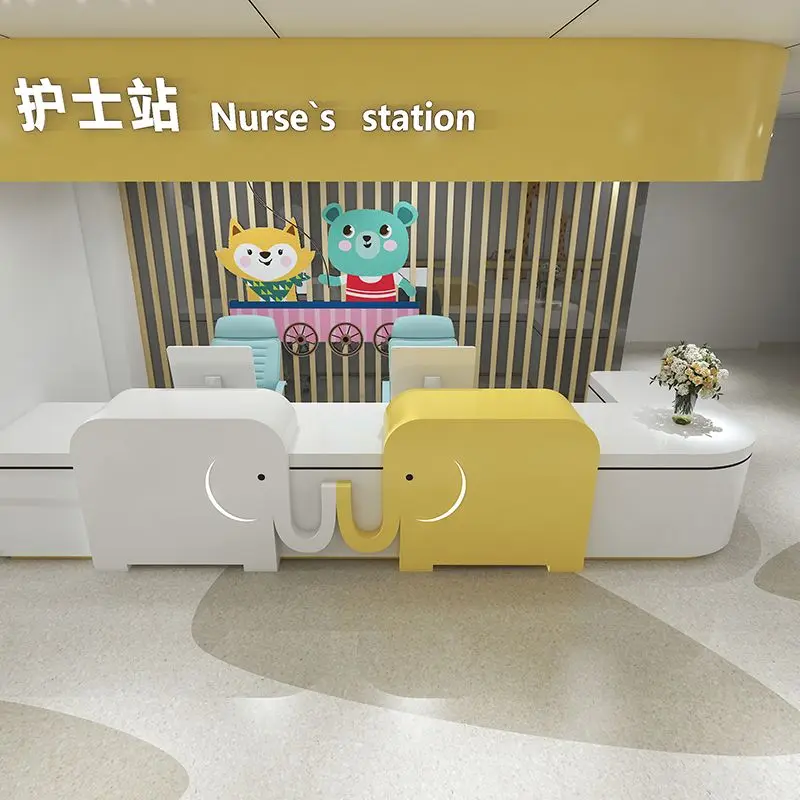 New Furniture Front Desk Reception Modern Hair Salon Reception L Shape Office Reception Desk Factory Directly Supply