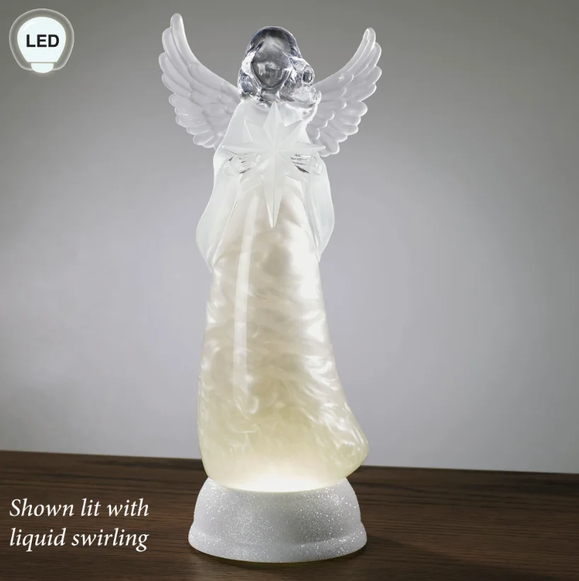 
Battery oprated table praying stained glass angel figure 