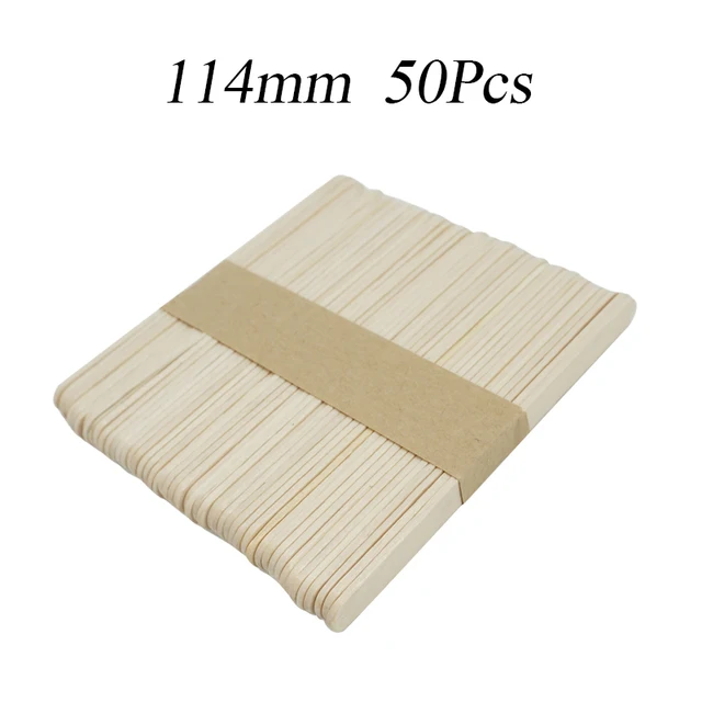 50/100pcs Ice Cream Popsicle Sticks Natural Wooden Sticks Ice Cream Spoon Hand Crafts Art Ice Cream Lolly Cake Tools