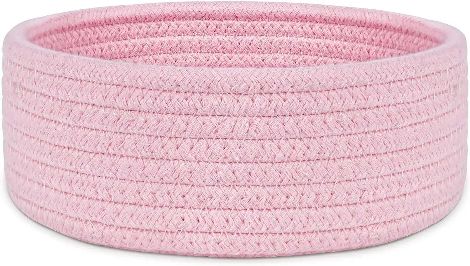 KUYUE Small Woven Basket, Empty Tiny Shallow Storage Basket, Mini Cotton Rope Baskets, Round Decorative Hamper