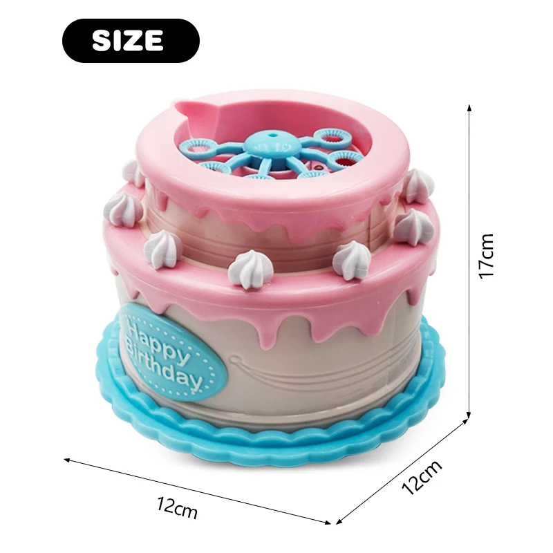 Happy Birthday Cake Bubble Machine Music Song Party Funny Electric Automatic Kids Bubble Blower Toys Making Toys