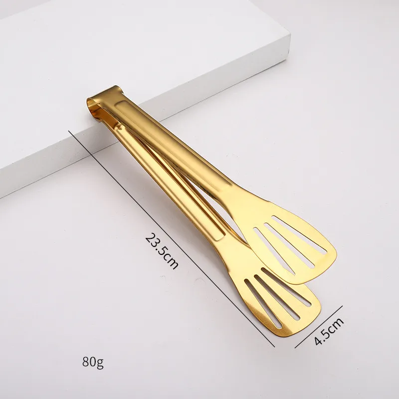 Kitchen Tools Three Line Hollow Food Clip Catering Steak Serving Utensils Metal Stainless Steel Buffet Tongs