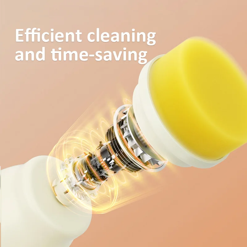 2 Gears 4 Head Brushes Microwave Oven Steam Cleaner Kitchen Refrigerator 360 Degree Rotary Spin Scrubber Cleaning Brush Sets