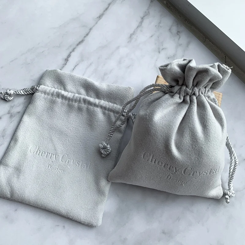 Замшевая Подарочная сумка, сумка для ювелирных изделий, сумка-мешок на шнурке с логотипом