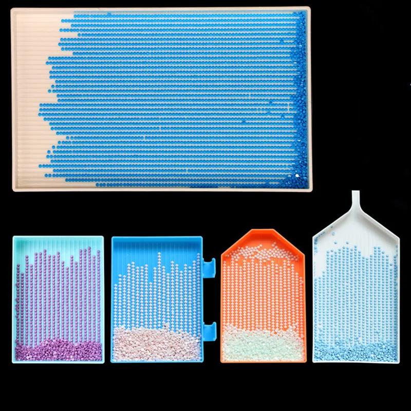 Large Plastic Tray Capacity Drill Plate Baffle Kits Diamond Painting Tool Big Tray Plate Embroidery Nail Art Beading Accessories